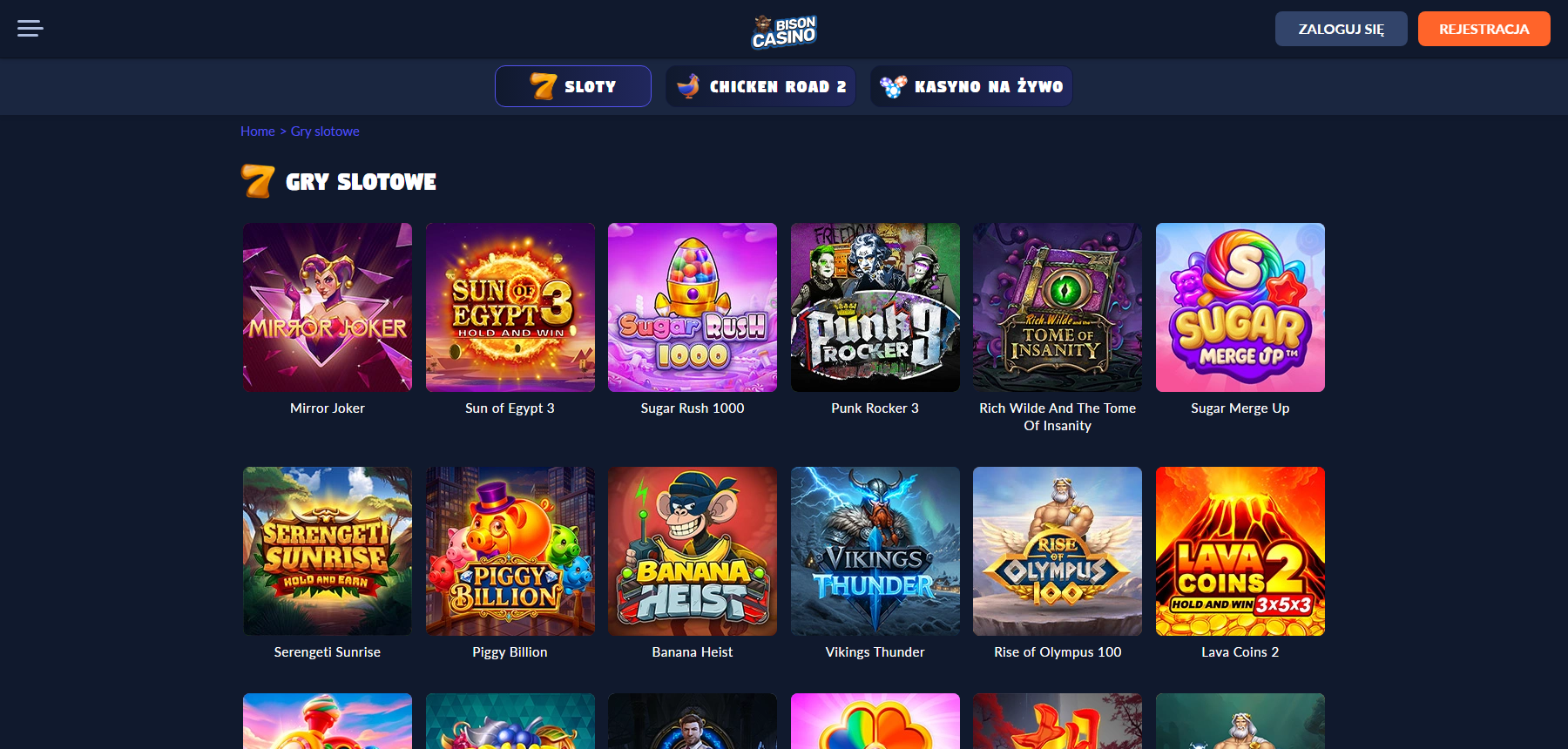 Bison Casino Gry