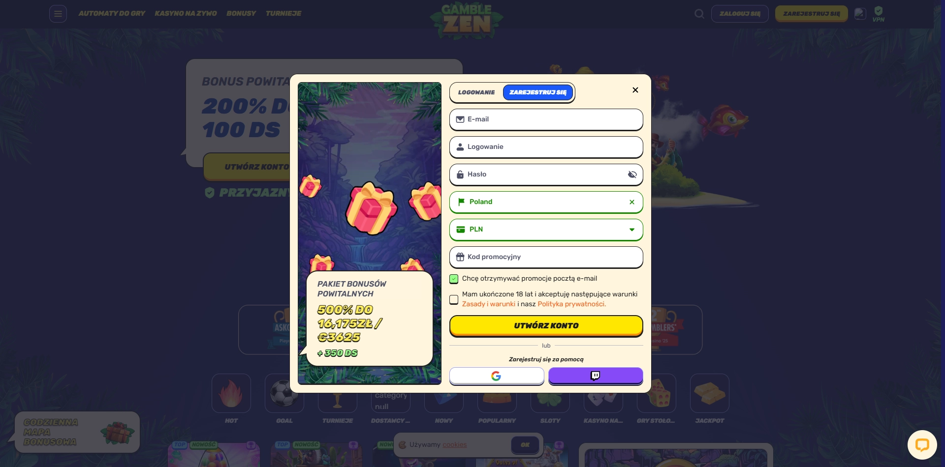 Casino Gamblezen rejestracja