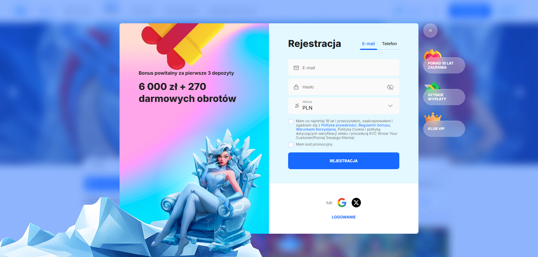 Ice casino rejestracja
