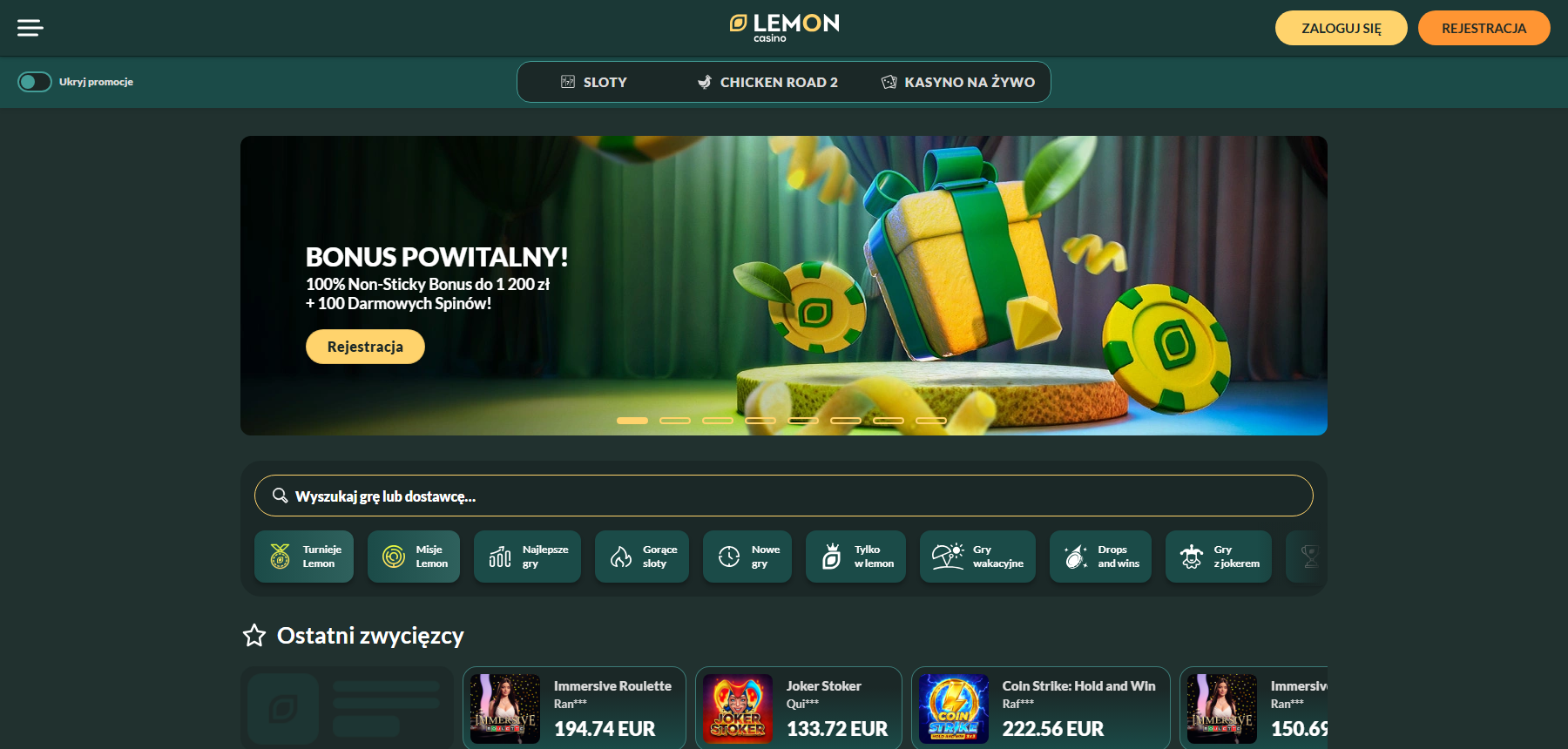 Lemon Casino strona główna