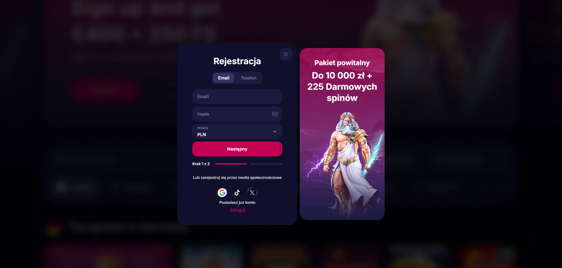 NV Casino rejestracja