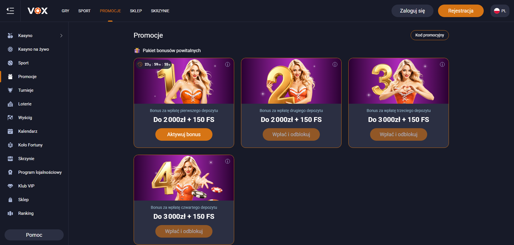 Vox Casino Bonusy