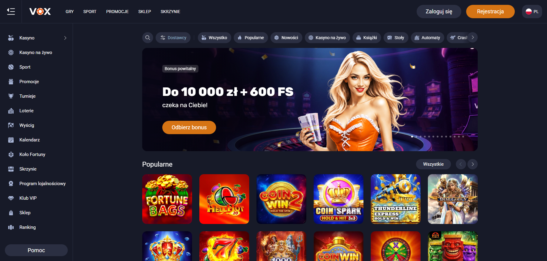 Vox Casino strona główna